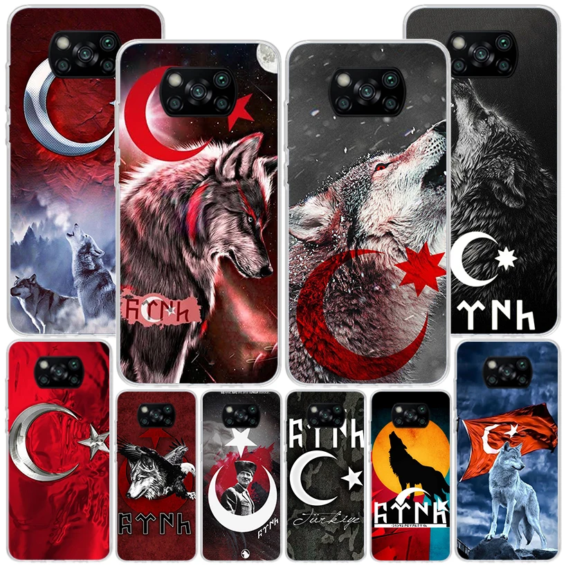 Turkey Turkish Flag Phnoe Case for Xiaomi Poco X5 Pro X4 Gt X3 Nfc M5S M4 M3 M2 F3 F2 F1 Mi Note 10 Lite A2 A3 Unique Cover Coqu