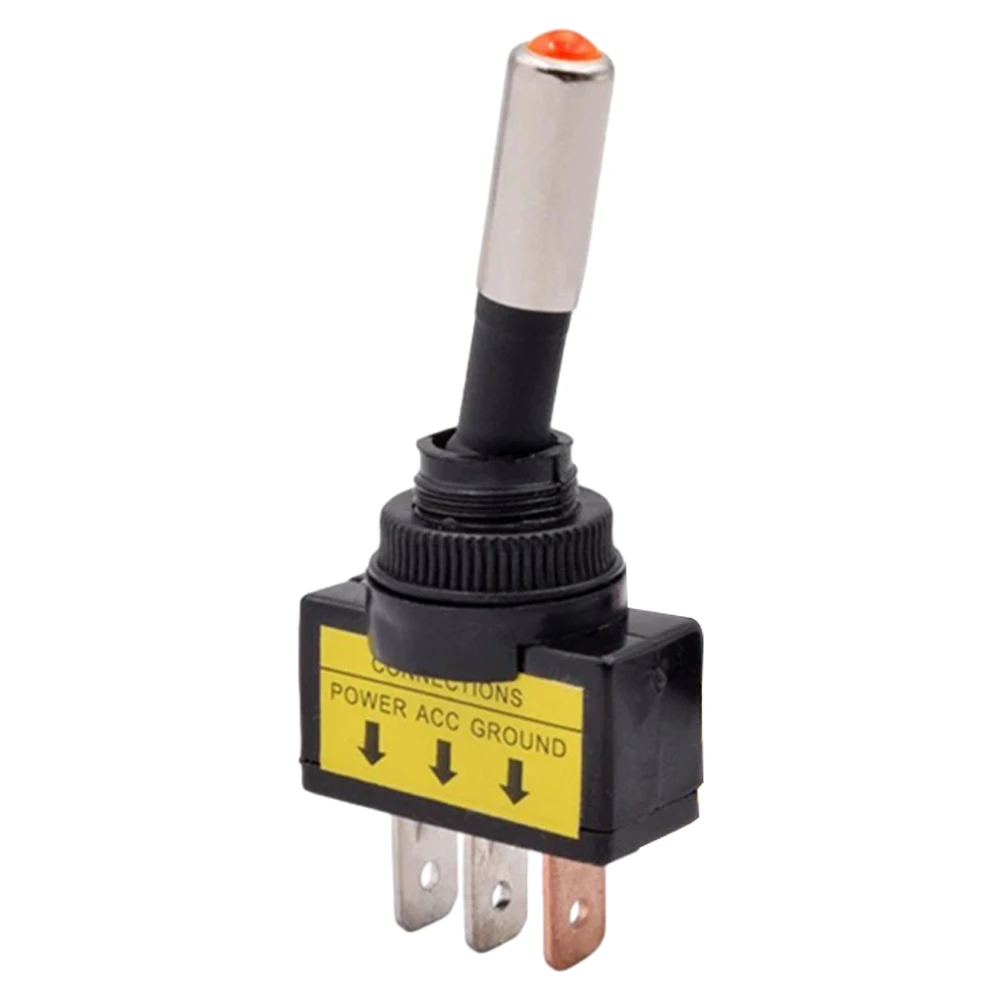 

12mm Auto Car Illuminated Toggle Switch ASW-15D SPST 2 Position 3pin ON OFF 12V 24V DC Red Green Blue Yellow White DC