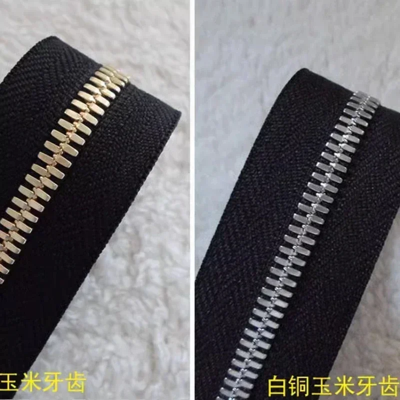 2m/Lot Continuous Ykk Metal Zipper Chain Silder Excella Corn Tooth 2-way 1-way Handbag Leather Craft Diy Tailor Accessory Supply