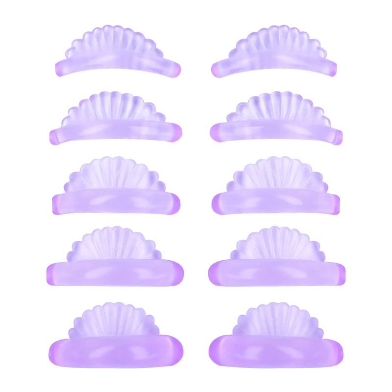 

New 5 Pairs Purple Shell Shape Eyelash Extension Silicone Pads super soft Lash Lift Perm Pad Grafting Lashes Tools
