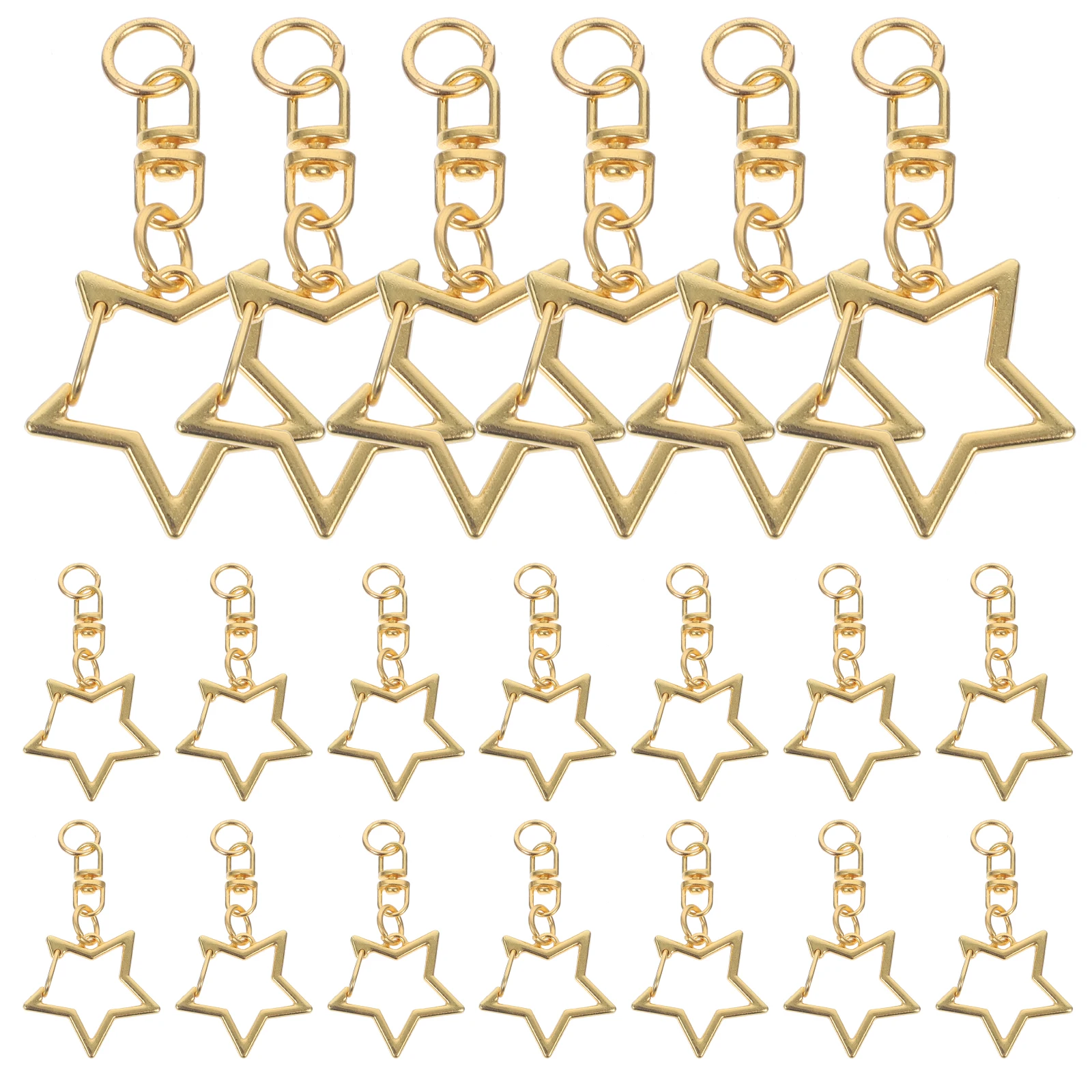 60pcs Star Shaped Keychain Snap Hooks Metal Swivel Clips Diy Craft Accessories Durable For Pendant Lanyard Key Rings Bulk