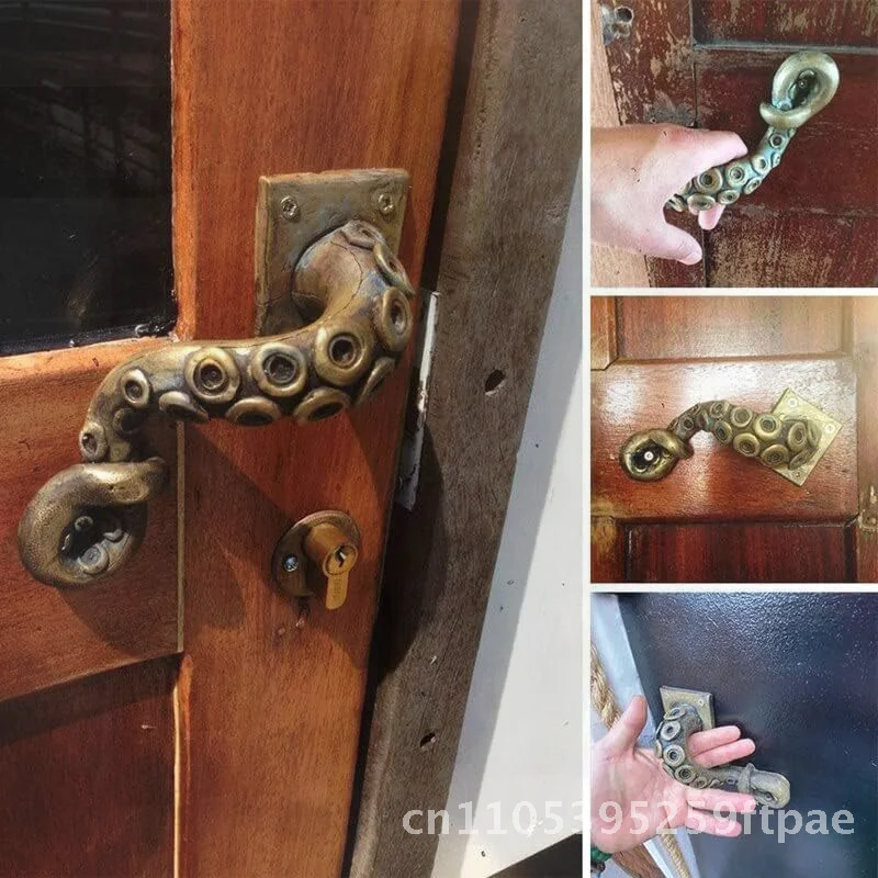 Steampunk Vintage Octopus Door Handle Resin Independent Station Craft Modern Minimalist Design Home