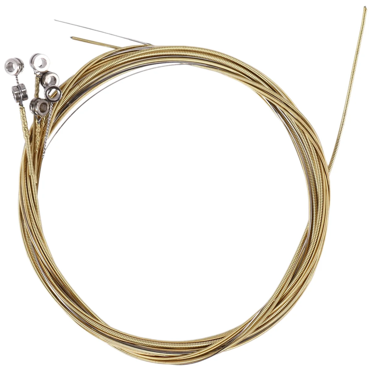 6 قطع من أوتار الفولاذ البديلة للجيتار الصوتي الجديد باللون الفضي + النحاسي الغني