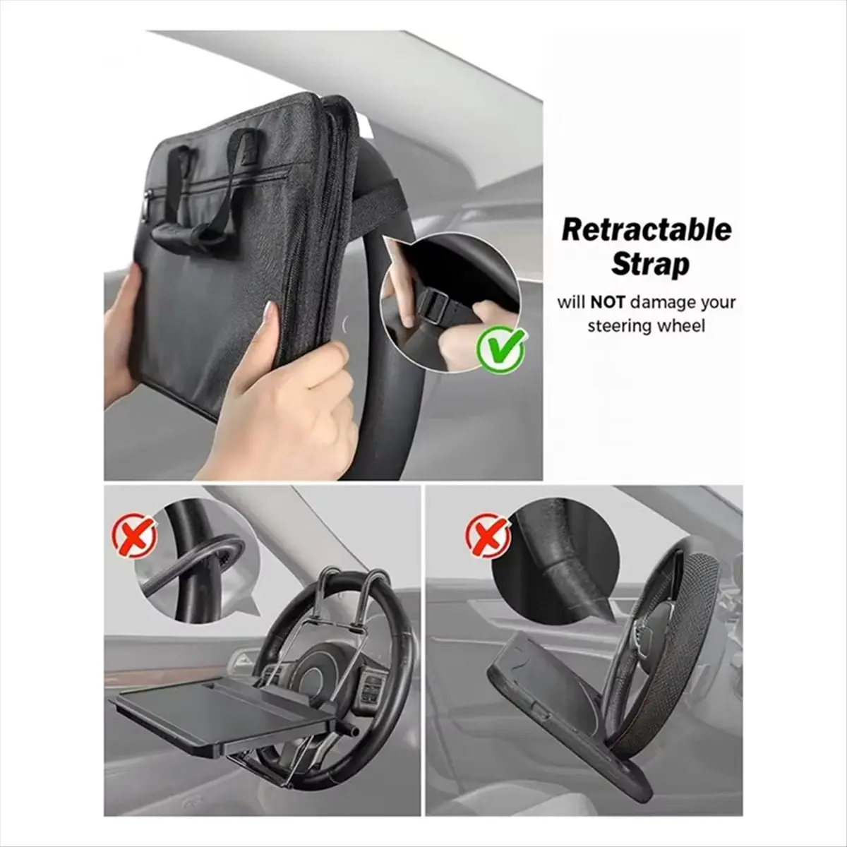 [VALUE PACK]Multifunctional Laptop Bag Car Steering Wheel Desk Eating Tray Work Table Waterproof Handbag for 7-15in Notebook