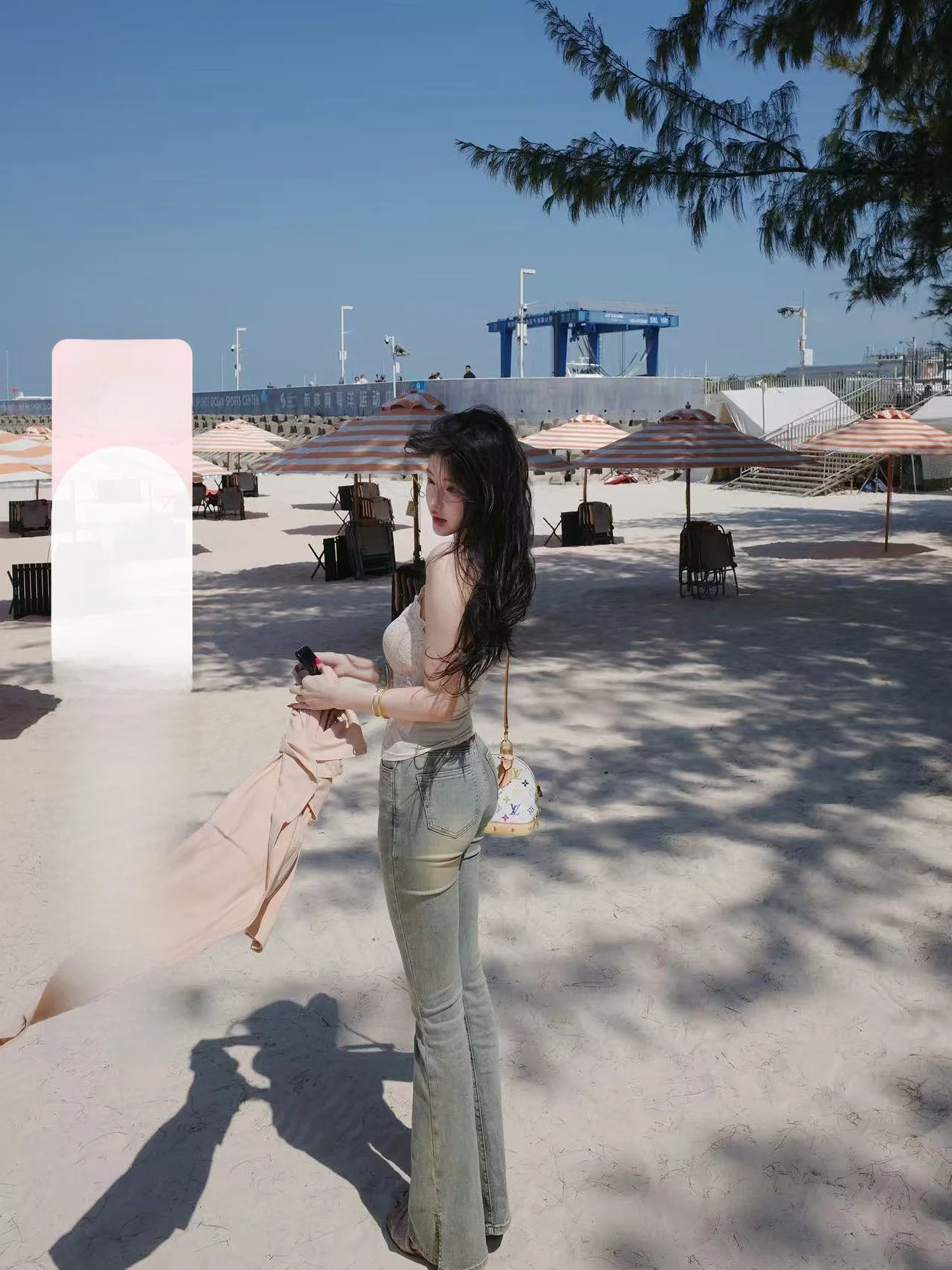 

Весенние джинсы-клеш с высокой талией для женщин, длинные брюки на весну-лето, ретро-стиль, с небольшими разрезами, повседневные, удобные, дышащие