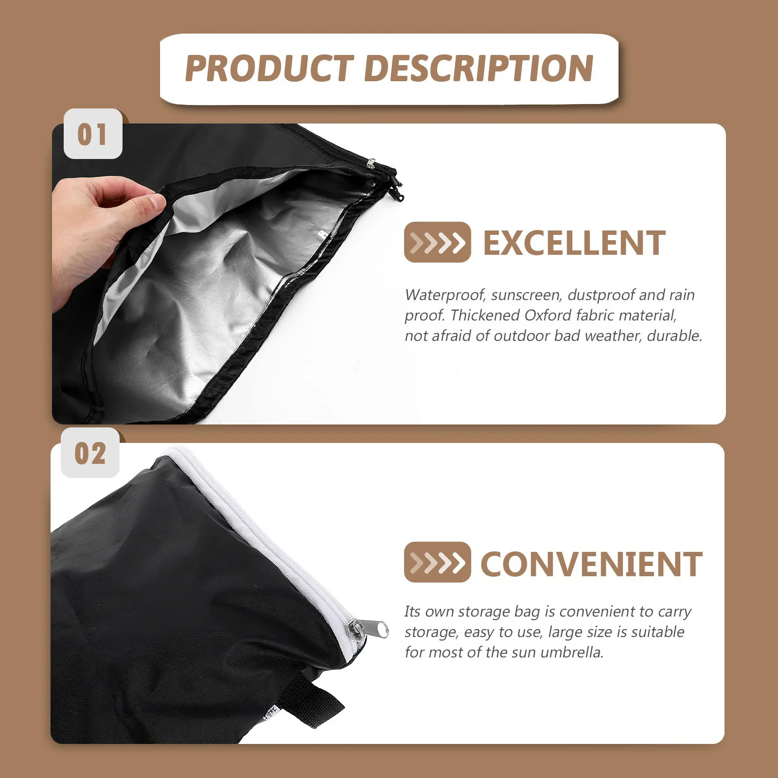 

Чехол для зонта из ткани Оксфорд: водонепроницаемый, ветрозащитный, пылезащитный, для улицы и патио, защита от солнца