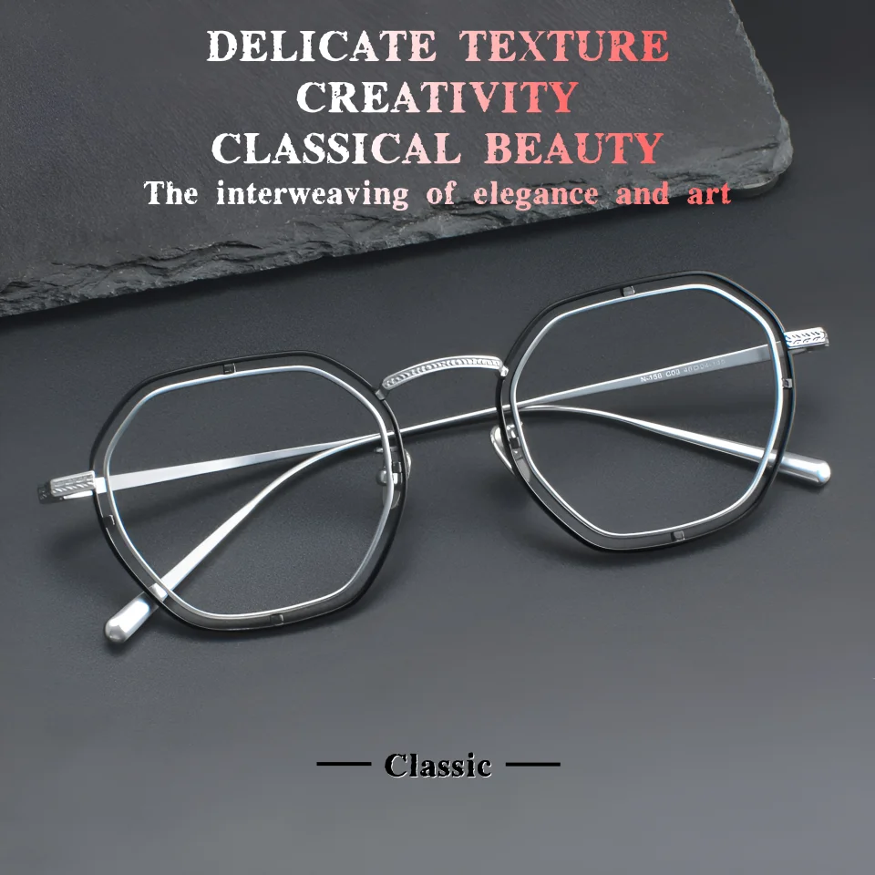 

Emerging Creative Art мужские и женские титановые металлические очки в оправе, роскошные модные паровые ретро-оптические очки по рецепту