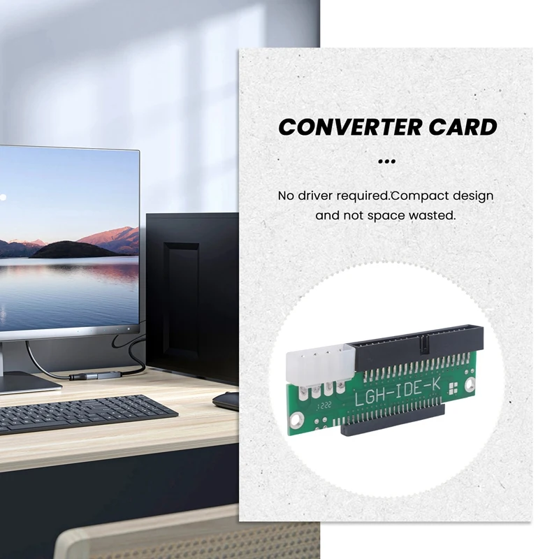 3.5Inch IDE Male To 2.5Inch IDE Female Converter Card 44Pin To 40Pin Adapter Hard Drive To Desktop IDE Converter Card