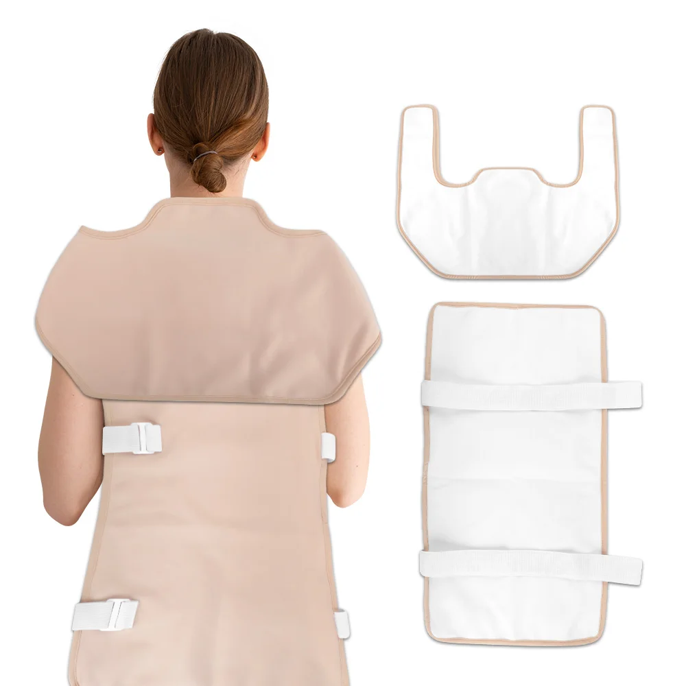 Castor geri omuz yağ paketi seti yeniden kullanılabilir hint yağı Wrap karışıklık ücretsiz Castoroil Wrap ile ayarlanabilir kayış vücut Castoroil paketi