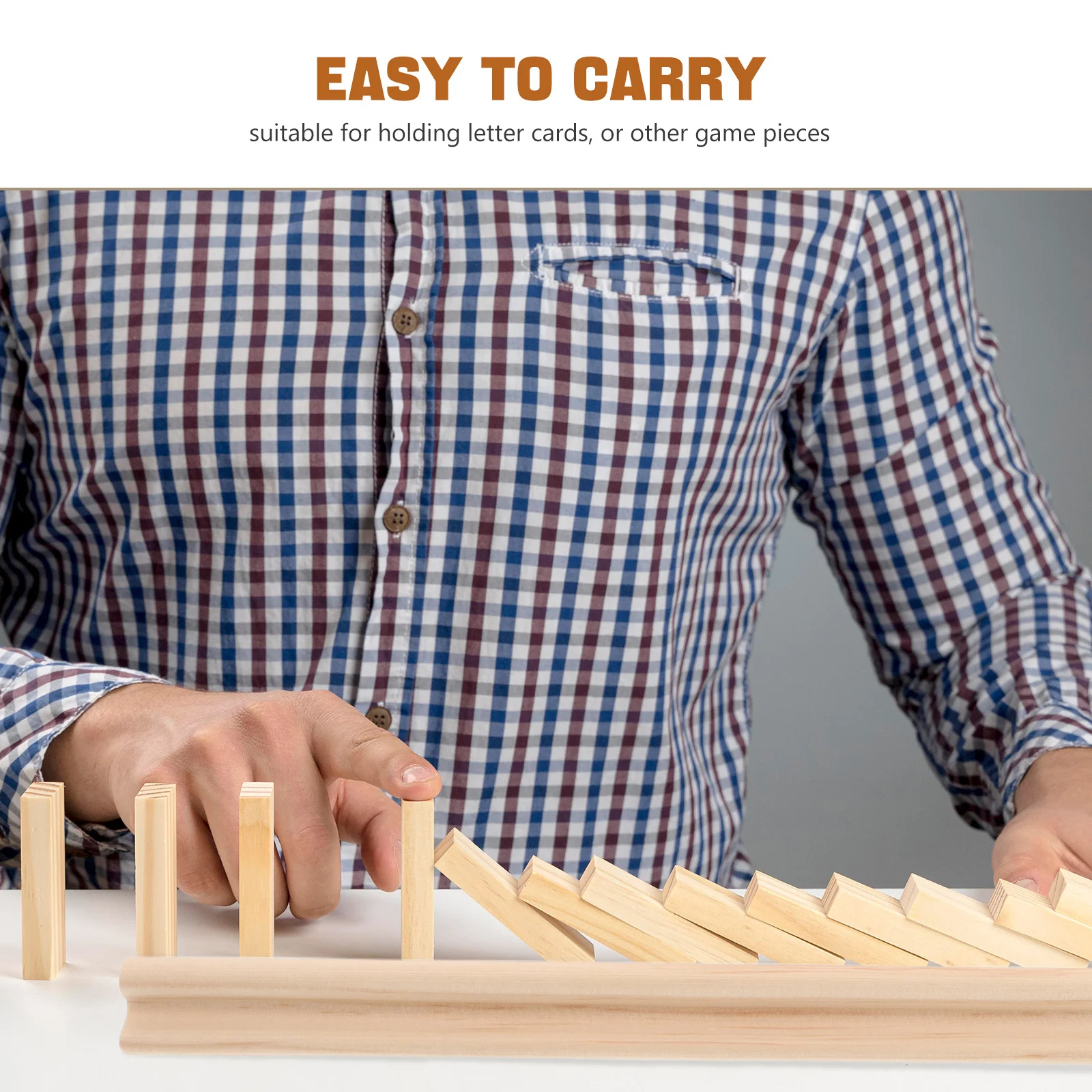 4 قطعة صواني الدومينو الخشبية غير المكتملة أصحاب البلاط صف واحد لعبة القطار المكسيكي جونغ المنظمون للأطفال والكبار 36 سنتيمتر لعبة المجلس #5