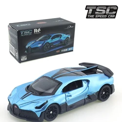 TSC 1:64 Microalloy Die-cast Metal Car Model Bugatti Divo Carbon Grey/Metal Blue Kids Xmas Gift Toys for Boys