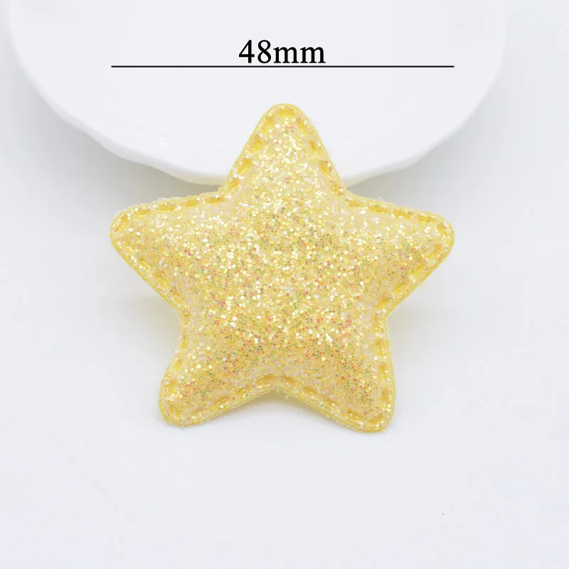 12Pcs Glitter Fabric Padded Star Applique for DIY Headwear Hair Clips Decor Baby Hats Headbands Ornaments Accessoies Patches