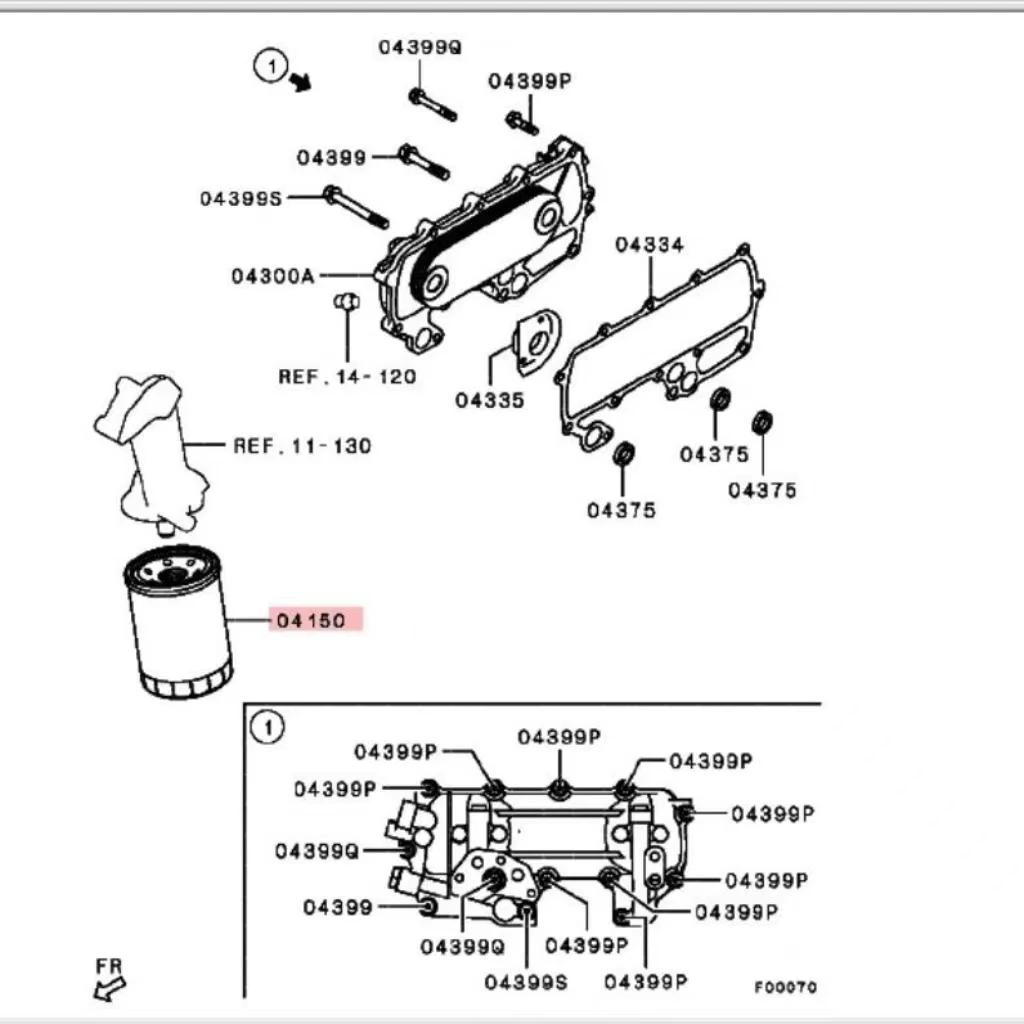 Oil Filter For Mitsubishi Canter 2.8L 3.0L 4.2L Pajero Diesel Engine 4M40 4M41 4M42 4D33 4D34 4D35 4D36 ME013307 1230A046