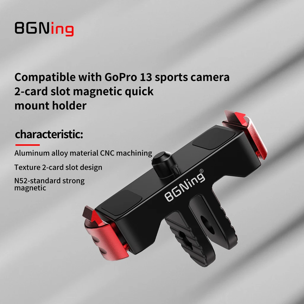 Schnellverschluss-Basisklemme mit M5-Rändelschraube für GoPro Hero 13 12 11 10, Ersatzhalterung, N52-Magnet, rutschfest, 1/4 Zoll Stativadapter – Detail 12