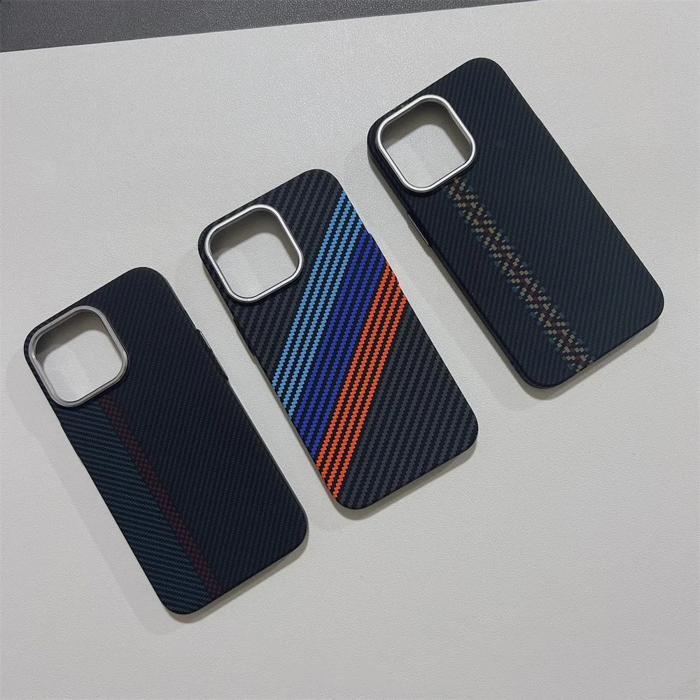 هندسية ألياف الكربون الملمس ثلاثية الأبعاد الإغاثة Magsafe آيفون 16 15 14 برو 13 12 15Pro ماكس شحن لاسلكي غطاء واقٍ مزخرف لهاتف آيفون #4
