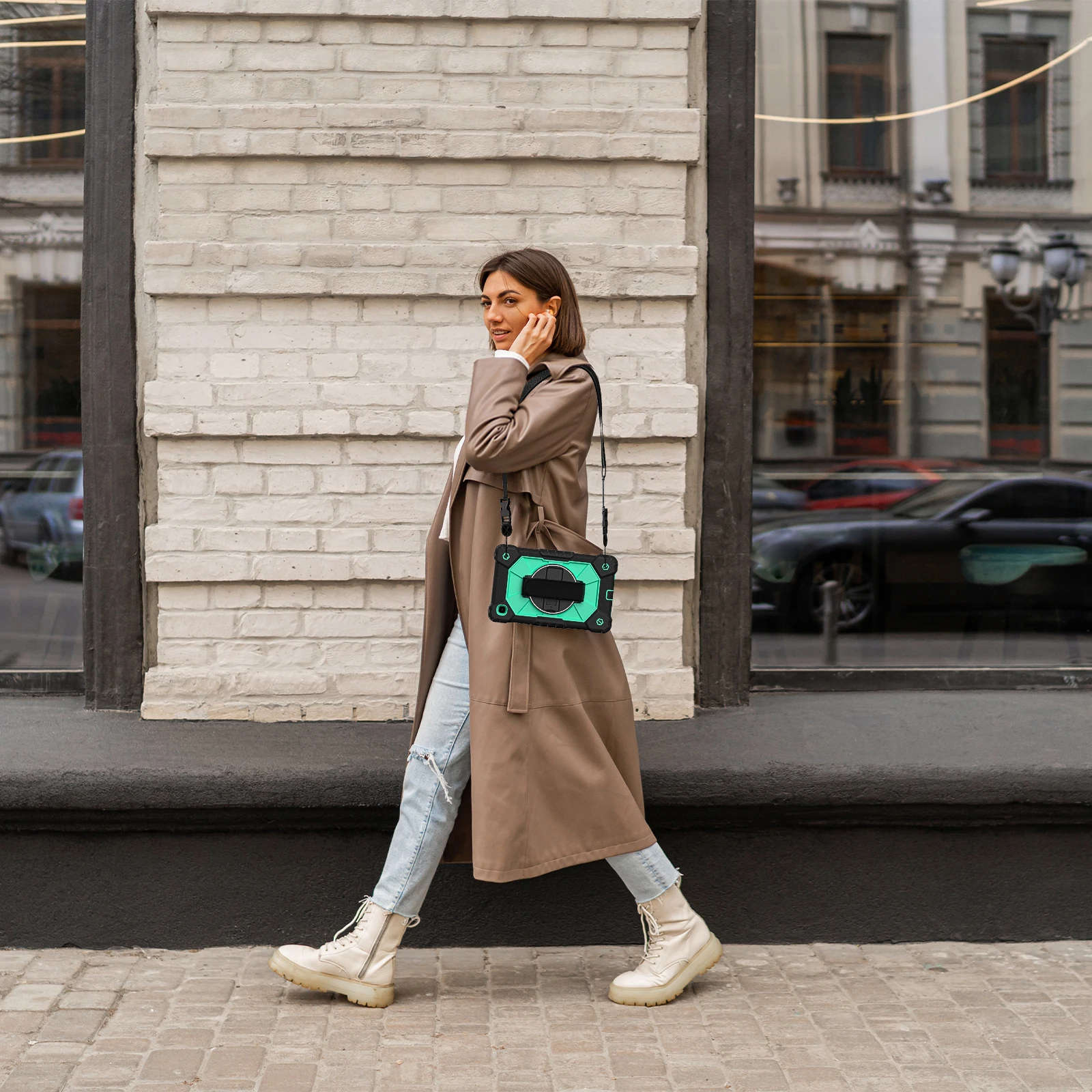 

Heavy Duty Case For Samsung Galaxy Tab A7 Lite 8.7 2021 Model SM-T220 T225 T227 360 Rotating Kickstand Cover With Shoulder Strap