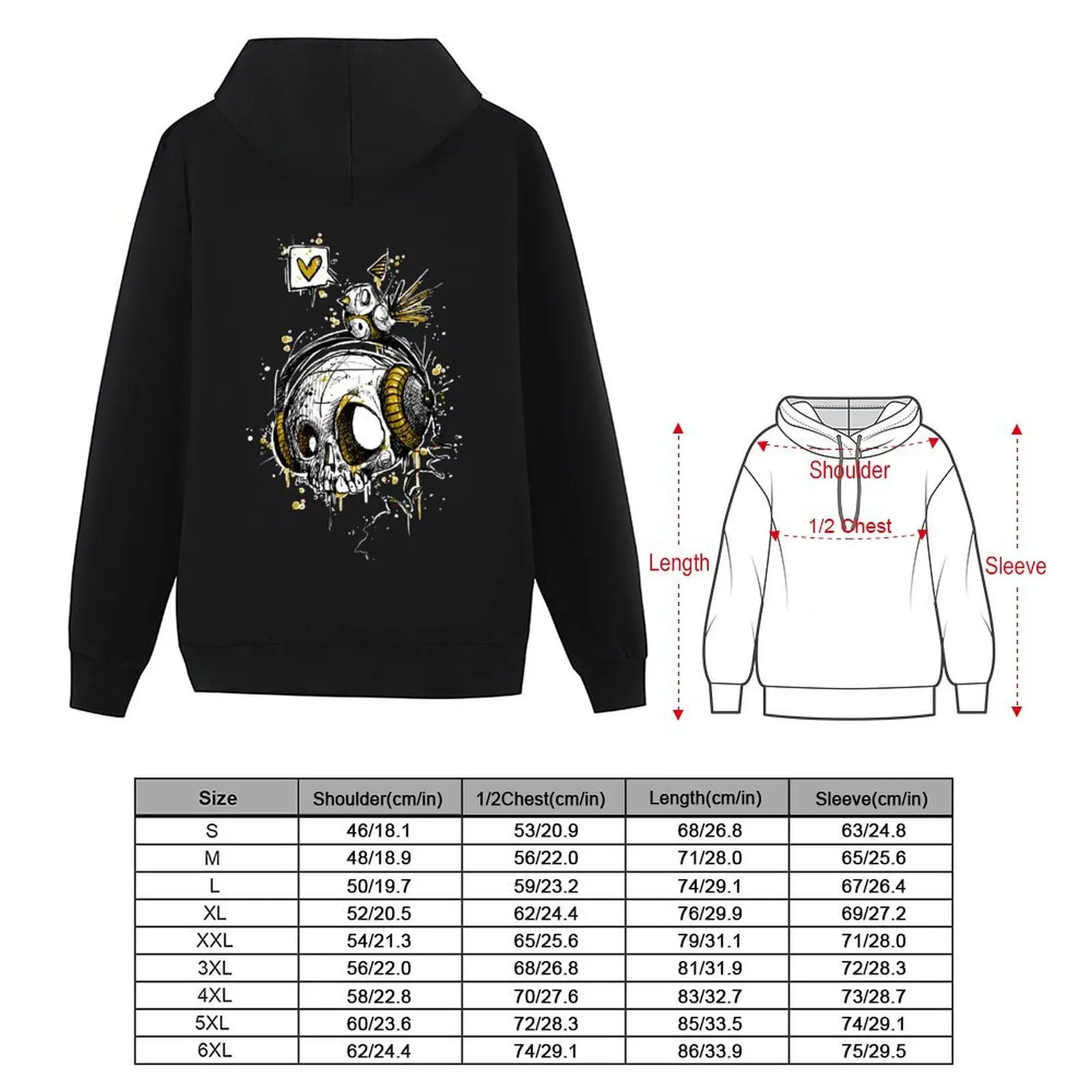 Headphone skull Hoodie autumn aesthetic clothing autumn clothes winter clothes hoodie for men