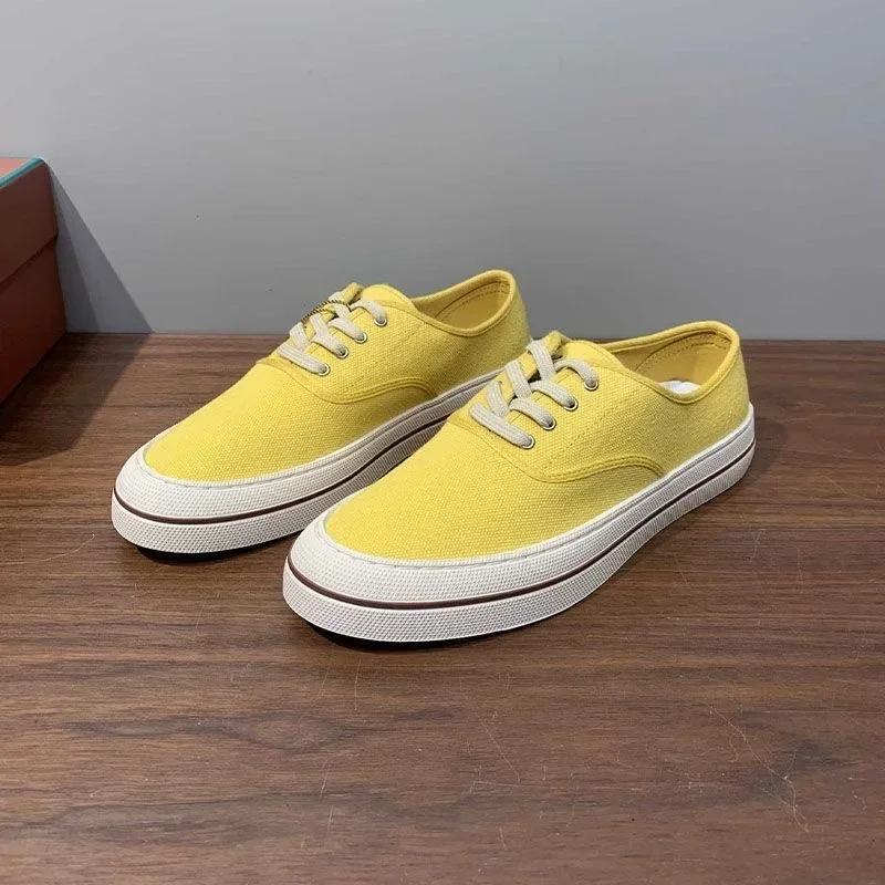 Hard Wear Resist Flat Outsole Unisex Casual Linen Sneakers Abrasion Proof Bottom Full Cotton Upper Continuous Long Outdoor