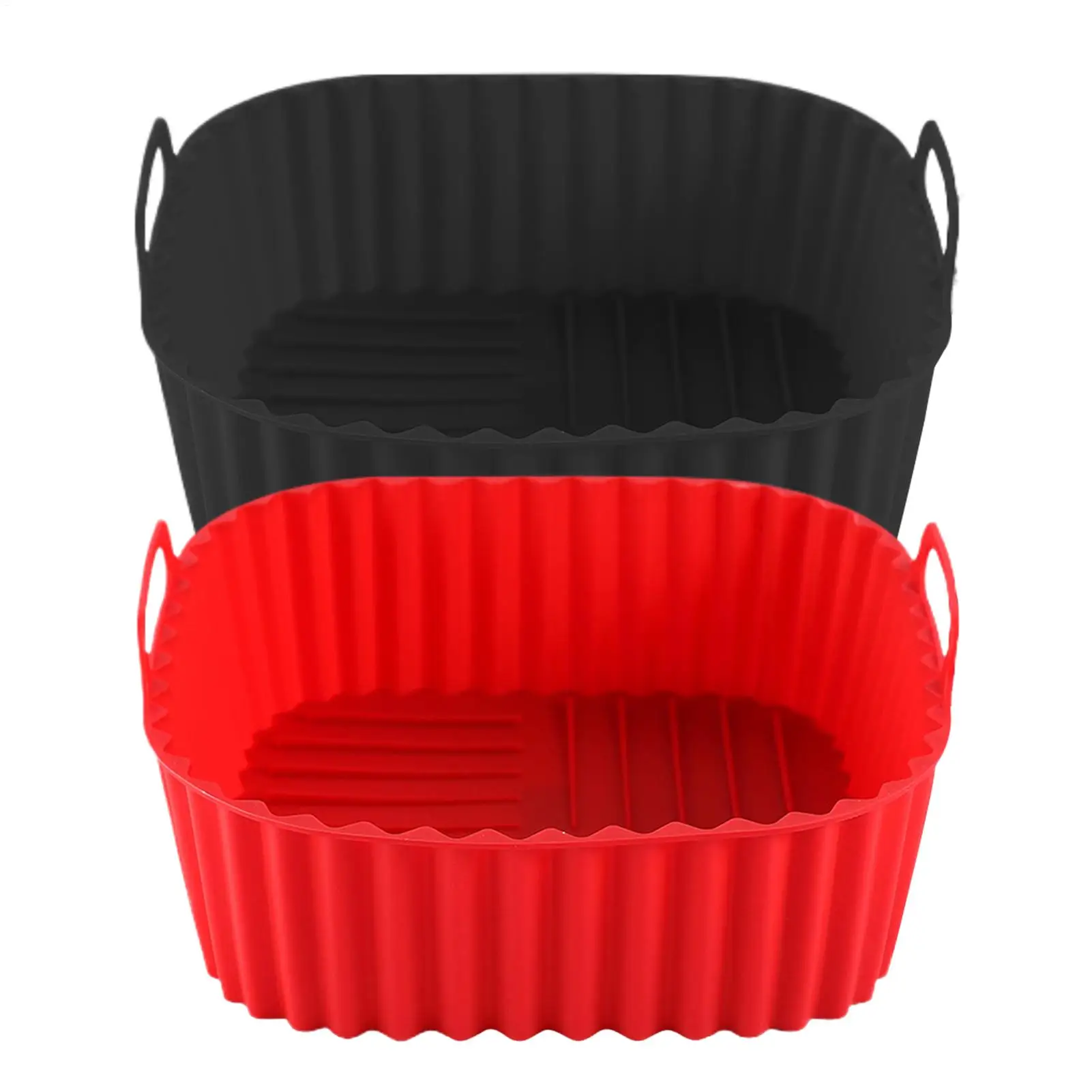 Silikonkorb für Luftfritteuse, quadratische Luftfritteuse, Ofenpfanne, antihaftbeschichtetes Backblech, Küchenkochgeschirr für Pizza, Braten, Wohnung, Kuchen