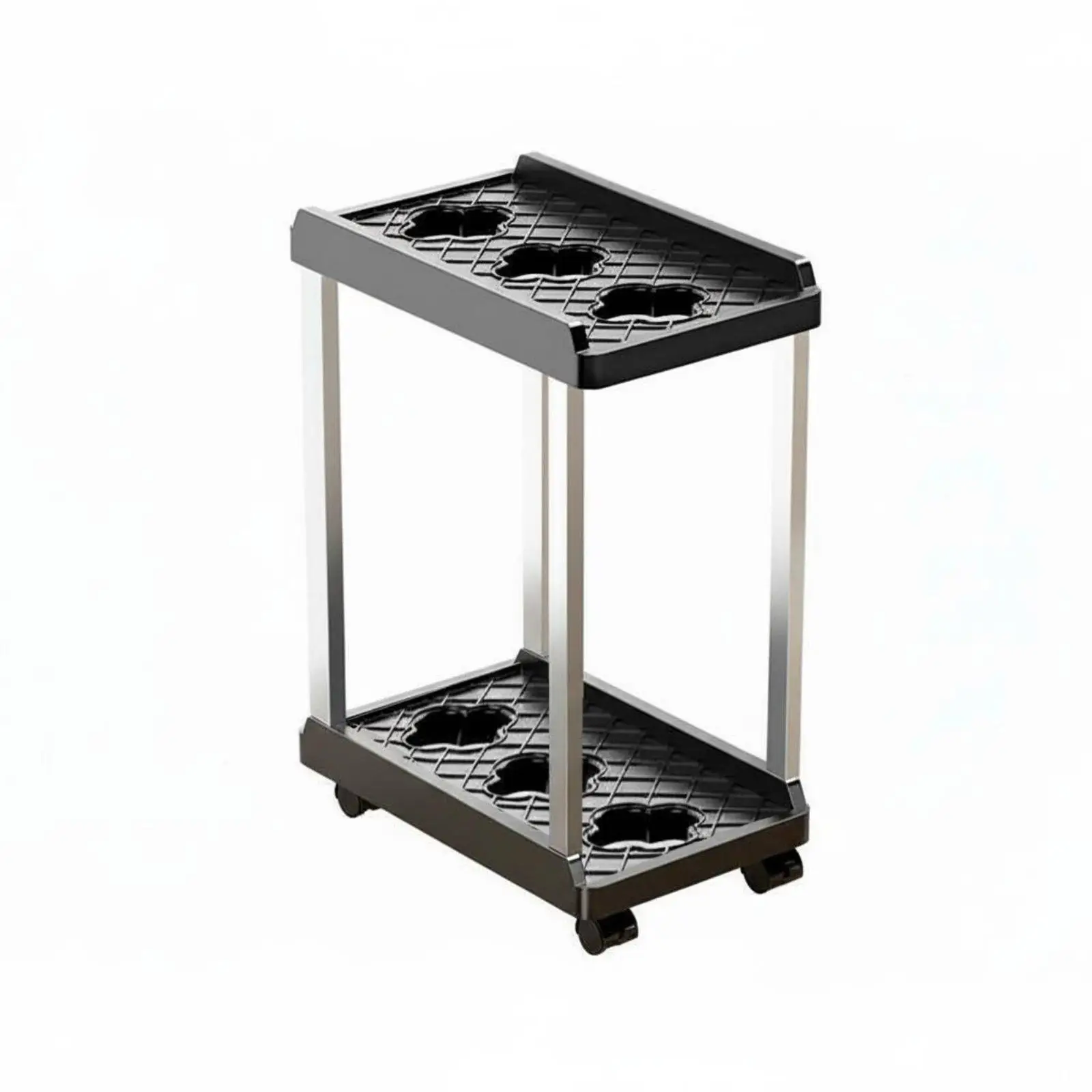 Brake Wheel Host Trolley Stand with Anti Slip Guard for Easy Port Access and Under Desk Cleaning
