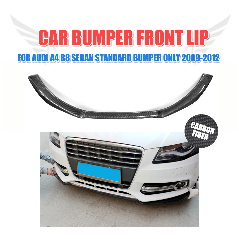 Carbon Fiber / FRP Car Front Bumper Lip Spoiler Splitters for Audi A4 B8 Standard 2009 - 2012 Not for Sline