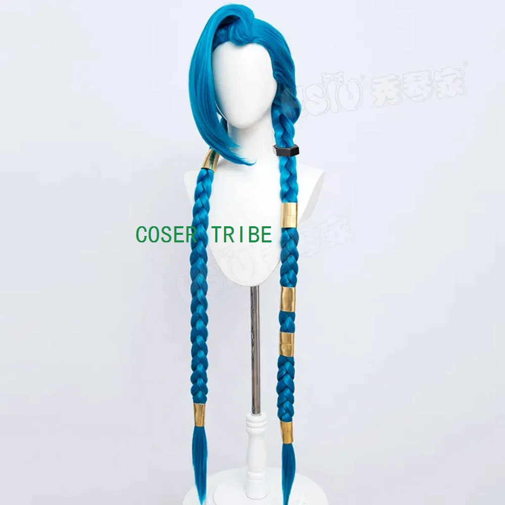 Lol Jinx Battle Of The Two Cities Wig 120cm Cosplay Costume Cos Game Anime Party Uniform Hallowen Play Role Clothes Clothing