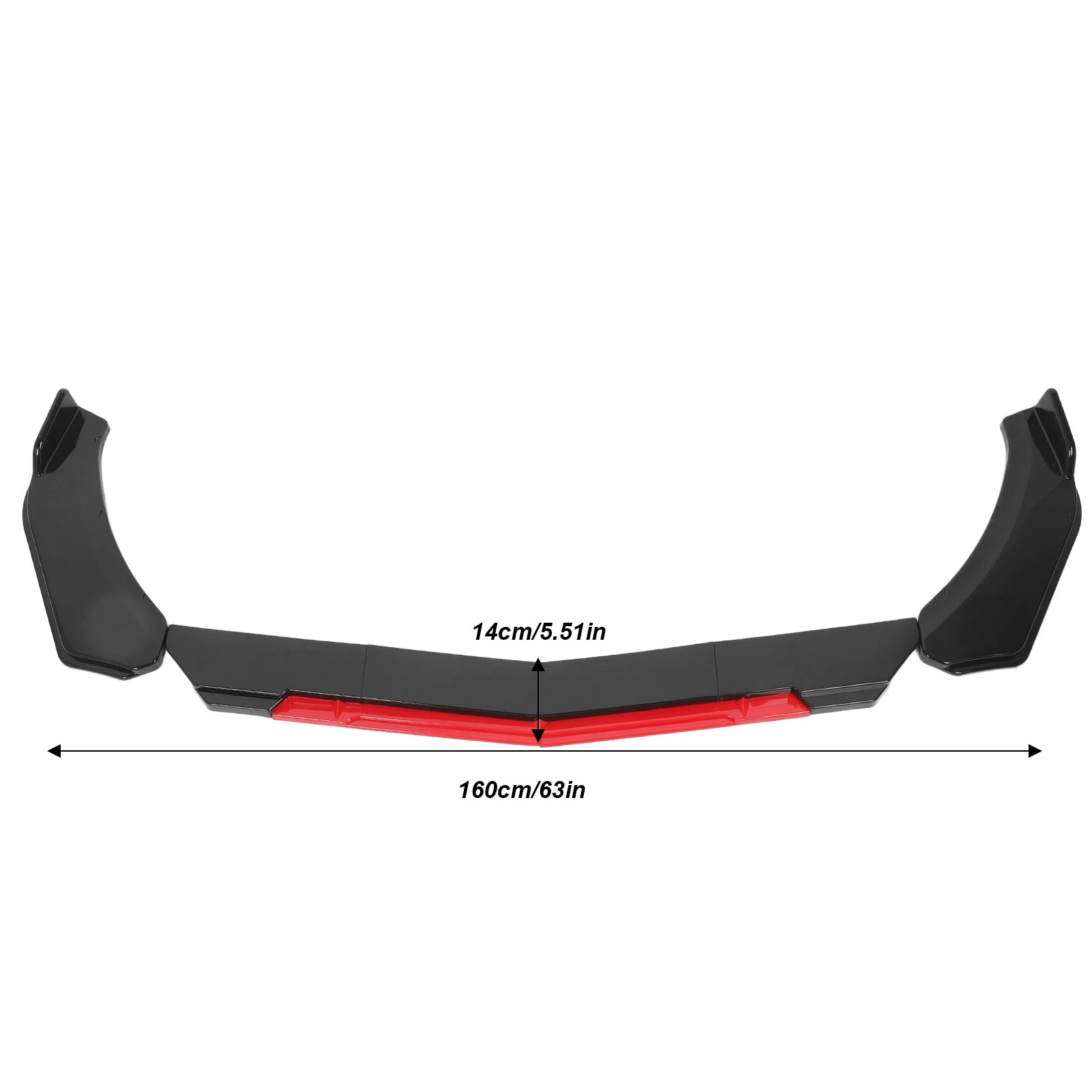 160cm Front Bumper Lip Spoiler Impact Resistant Bright Black Bumper Lip Body Kit With Red Front Chin For 1 Series E90 E91