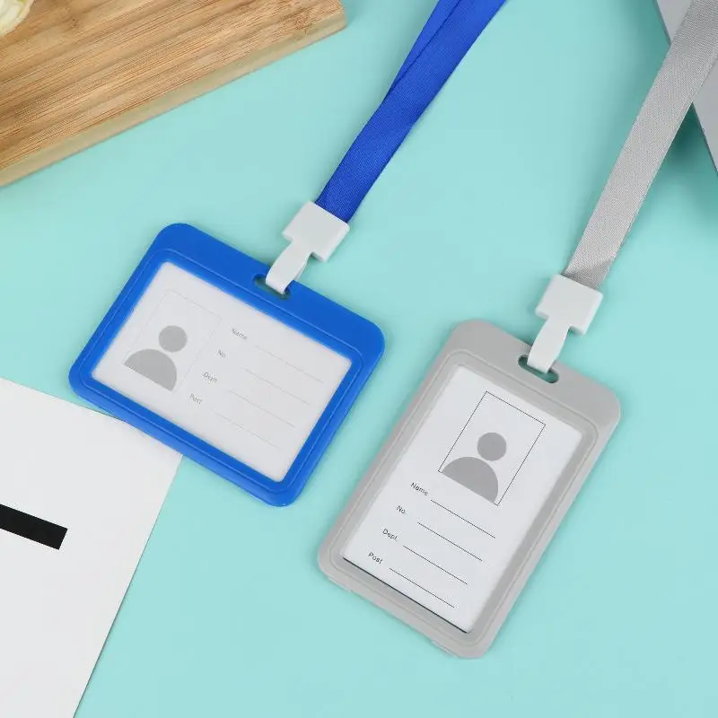 5/10 قطعة تصريح العمل معرض بطاقة الهوية كم شارة حامل مع الحبل الصدر تمرير غطاء بطاقة العمل حزام الرقبة #5