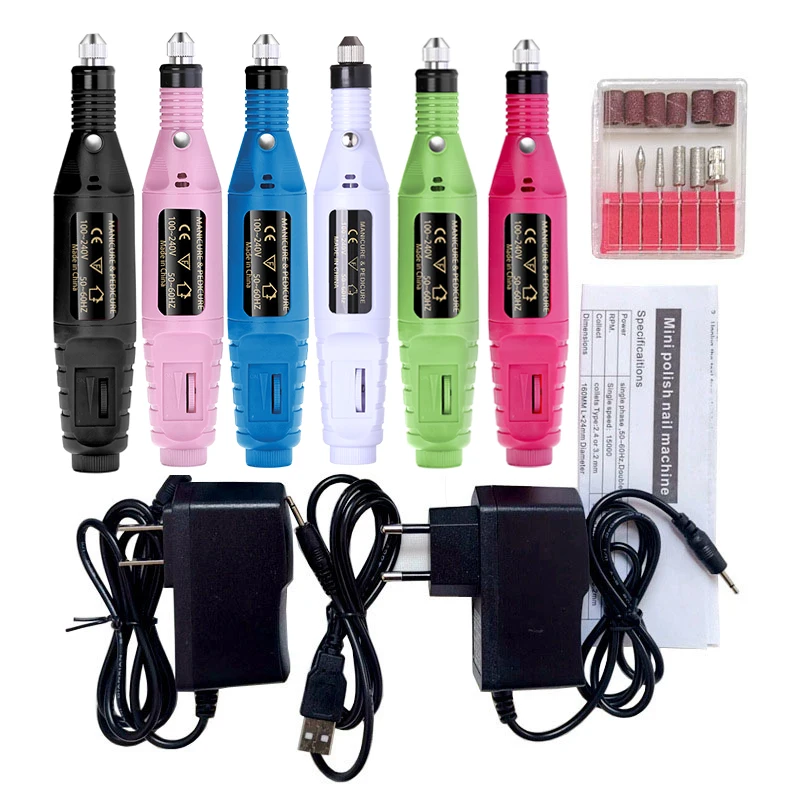 Professional Electric Nail Drill Machine Nail Files Pen Pedicure with Bits Milling Gel Polish Remover Nail Art Manicure