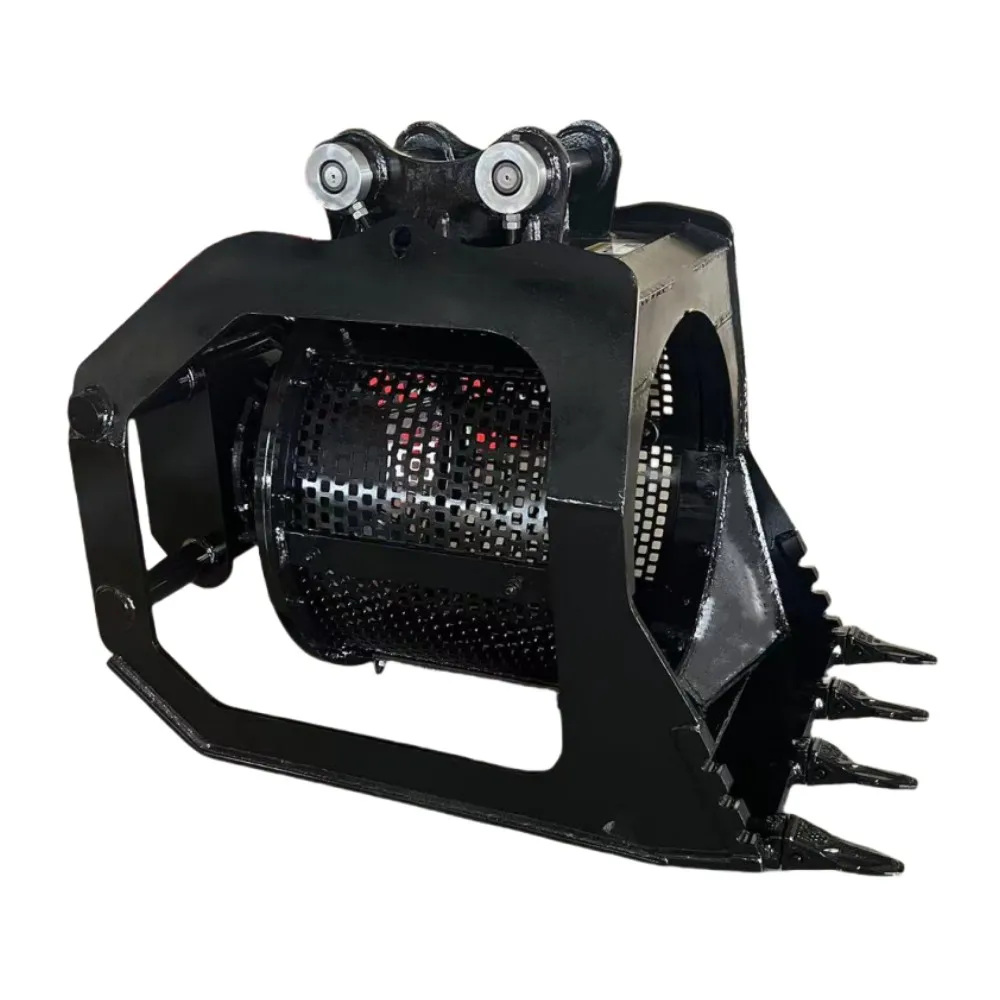 DHG-4,5-10 Tons Hydraulic Rotating Excavator Screening Bucket For Stone Screening Use