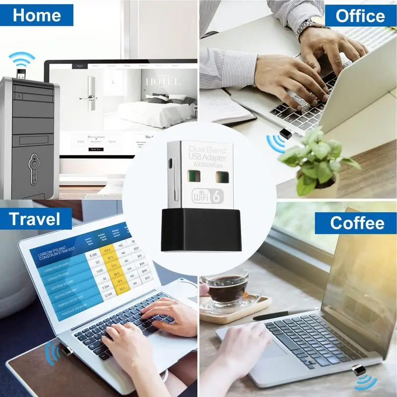 Adattatore WiFi Wireless Dual-band portatile adattatore Wifi USB Wireless USB adattatore per scheda di rete Wireless Wifi per Computer portatile