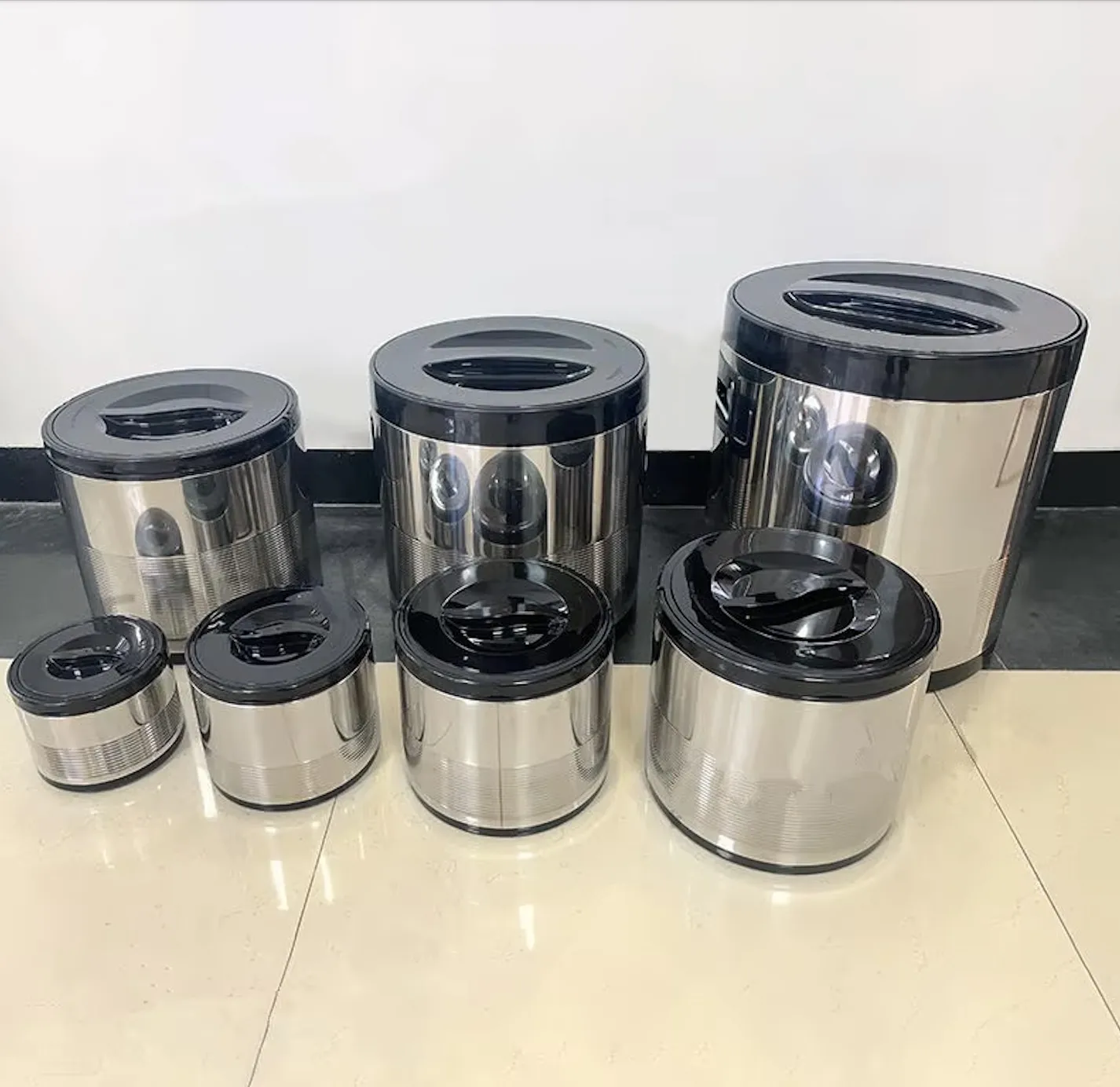Jumbo Round Screw Thread Insulation Bucket 7pcs Set 5L 8L 13L 25L 40L 60L Liter Hot Pot for Freshness Preservation Holiday Use
