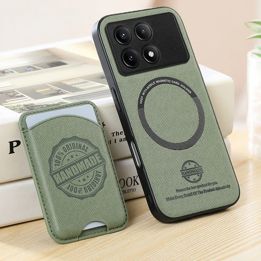 بطاقة مغناطيسية قابلة للفصل 2In1 لهاتف Xiaomi Poco F8 Pro 5G حافظة فاخرة بشعار لوحة خلفية جلدية Mi Phone PocoF8 Ultra F 8 Pro