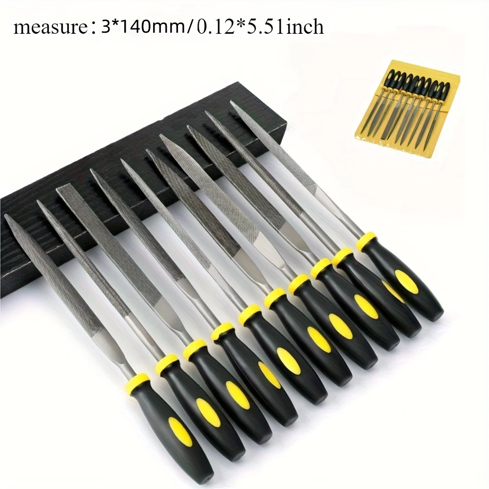 5/10 PCS Hardened Alloy Steel Metal File Set 0.12 X 5.41 Inches Flat Semicircular And Square Files for Precision Tooling