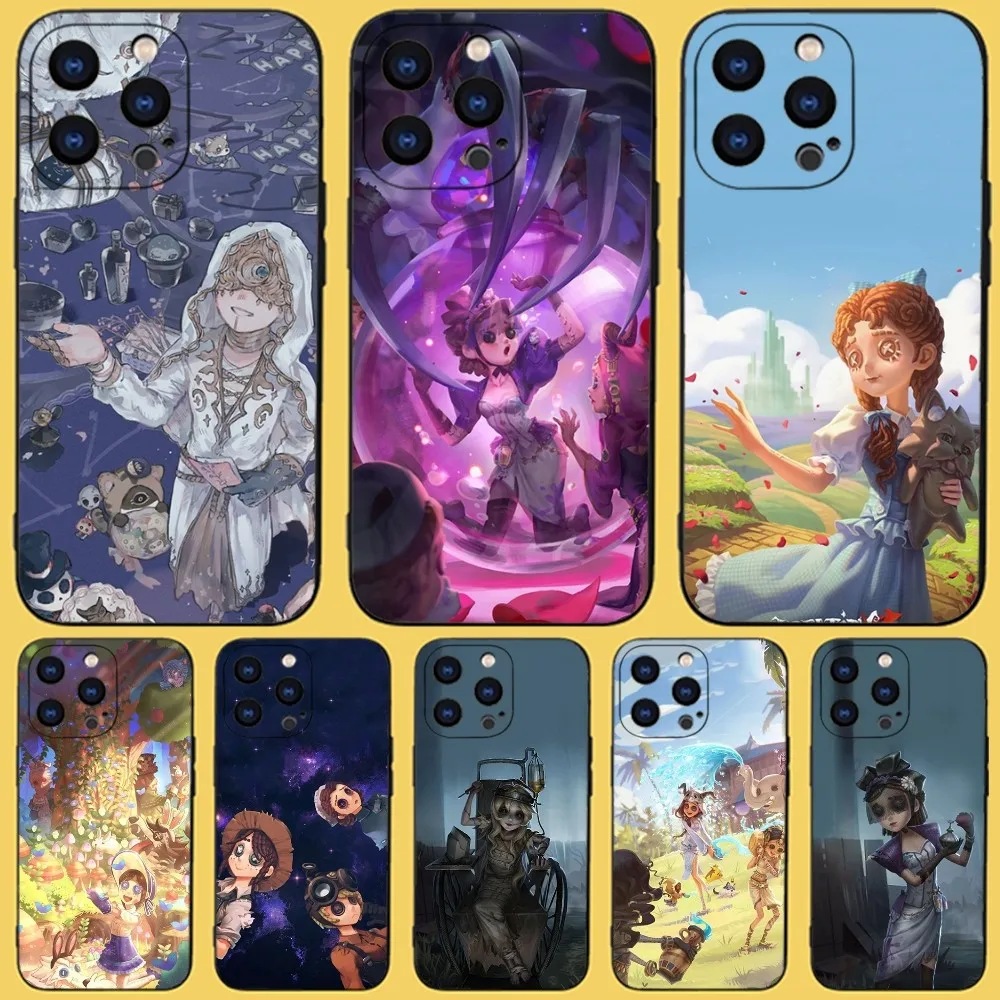 I-Identity V Game Phone Case For iPhone 15,14,13,12,11 Plus,Pro,Max,XR,XS,X,7,8 Plus,SE,Mini Black Silicone Soft