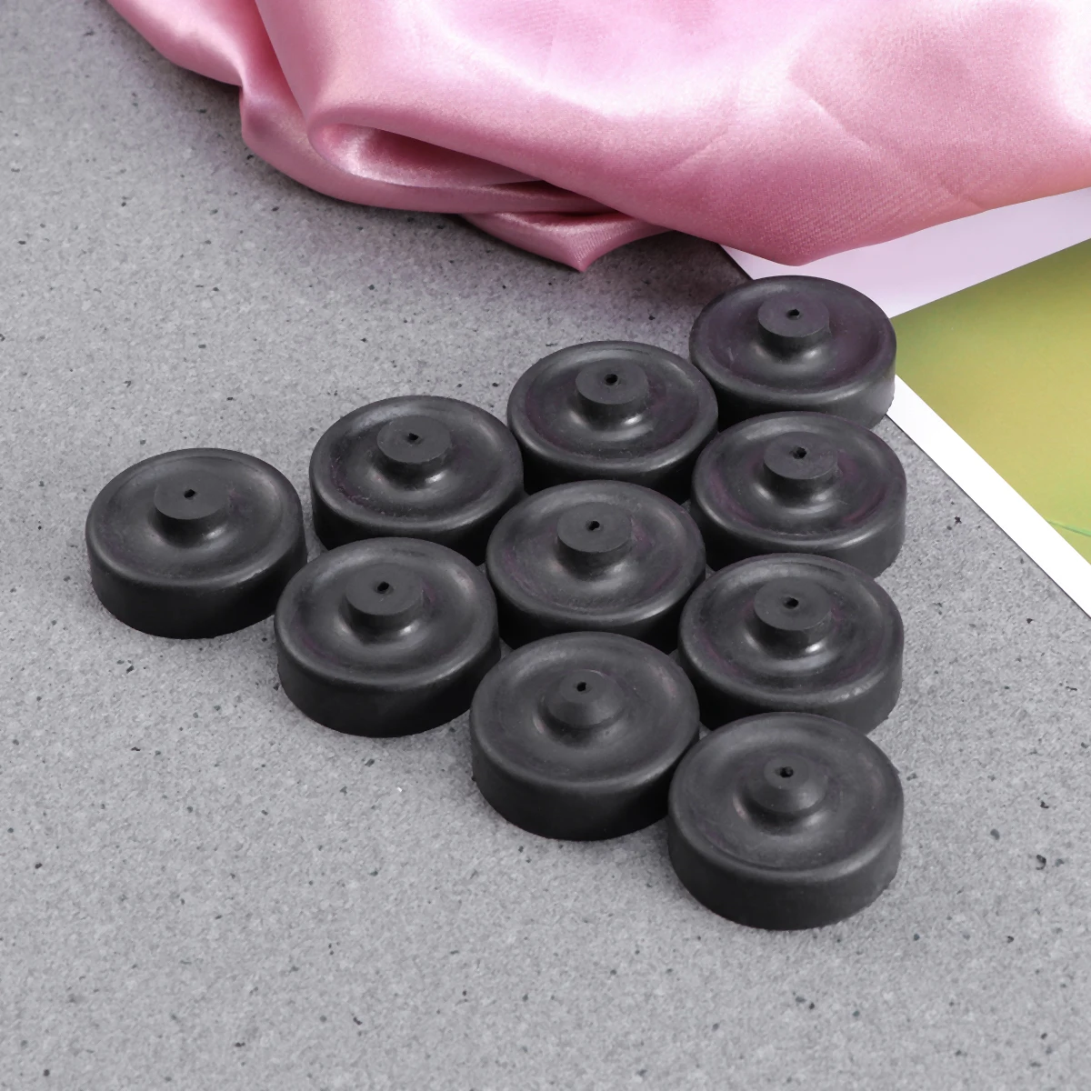 

10 pcs A5 Silica Gel Aquarium Air Oxygen Pump Membrane Replacement Accessories Fish Tank Pump Parts 3Cm Inner 3.5Cm Outer Black