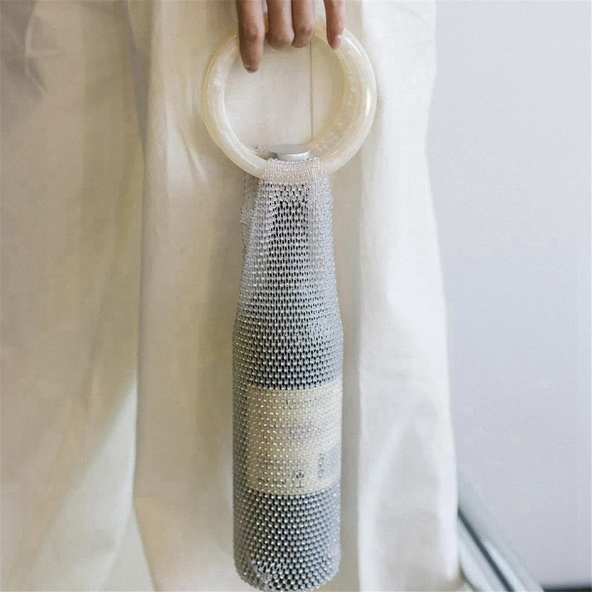 

XFDE Wine Bag, Elastic Net Sturdy Handle Wedding Gift, Sparkly Beautiful Reusable Wine Bag for Wedding Birthday Party