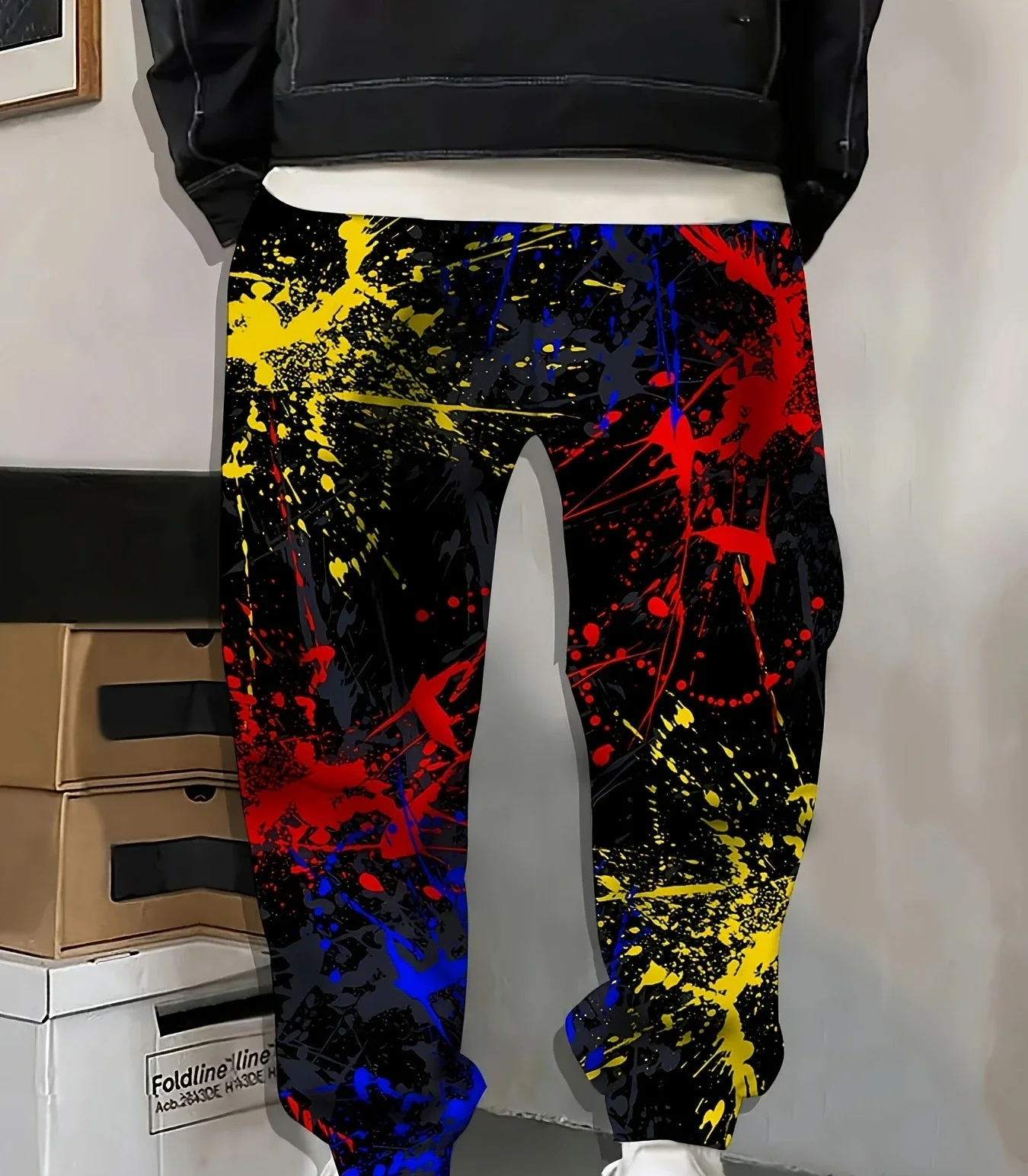Men's 3D Black Red Yellow Blue Paint Splatter Print Jogger Pants Hip Hop Streetwear Drawstring Soft Casual Loungewear Trousers