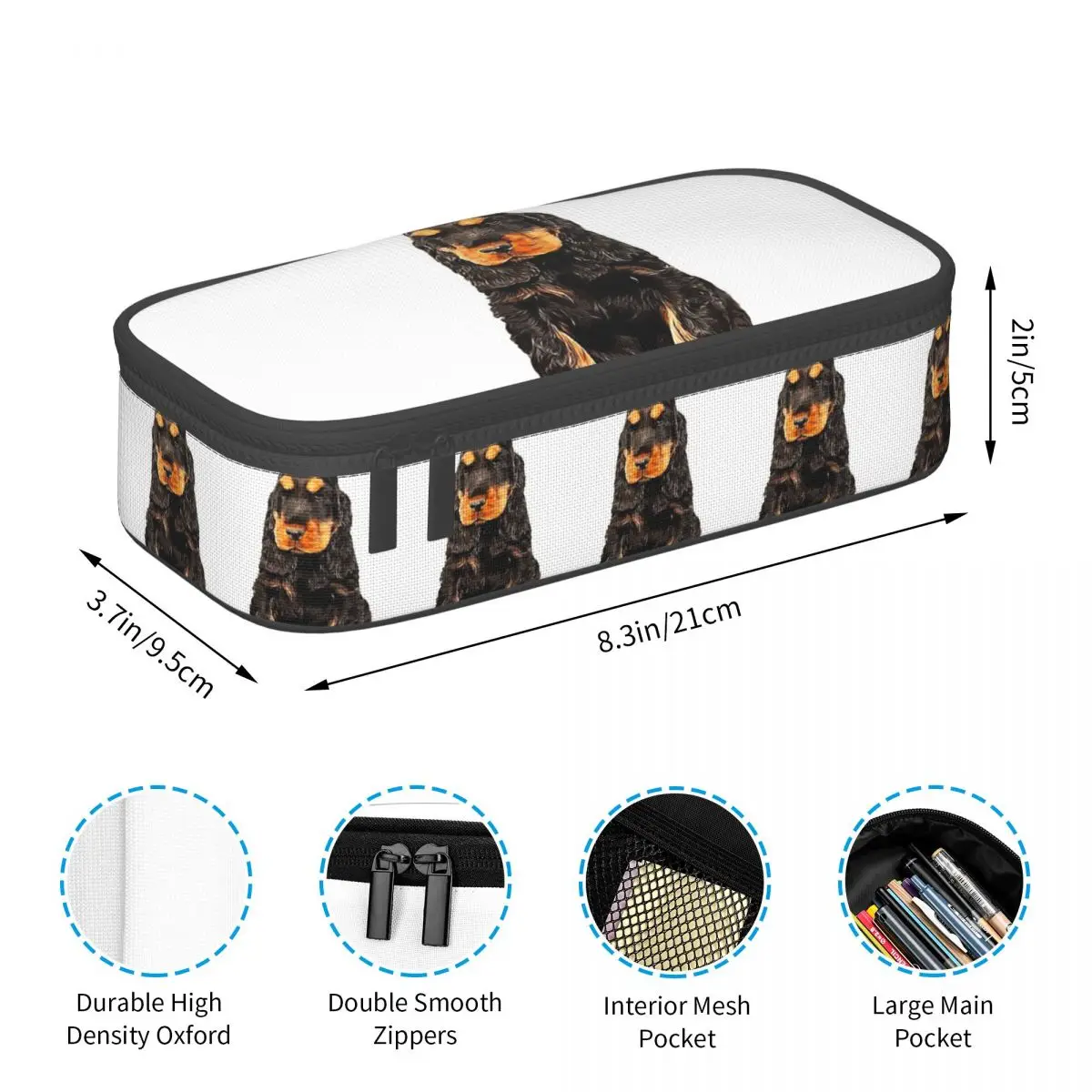 كوكر الذليل الإنجليزية كوكر الذليل لطيف جرو الكلب مقلمة طالب صندوق القلم حقيبة أقلام رصاص لوازم مكتبية حامل قلم حقيبة