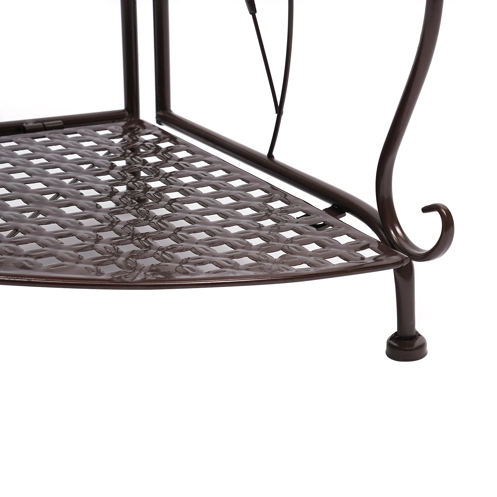 4 Tier Bronze Foldable Corner Shelf Floor Stand Storage Rack Organizer Retro Design  Folding Flower Stand New