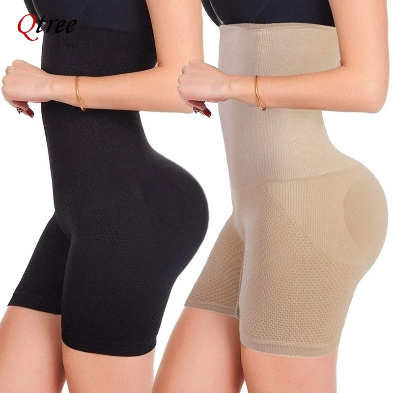 Qtree de talla grande XS-5XL entrenador de cintura alta, corsé moldeador de cuerpo para mujer, pantalones cortos adelgazantes con Control de barriga, recortador de vientre