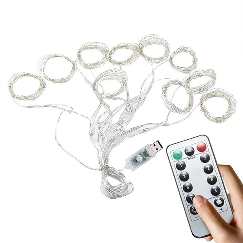 Lampu LED String Remote USB Baterai Lampu Peri Garland LED Pernikahan Pesta Natal Untuk Jendela Rumah Dekorasi Luar Ruangan