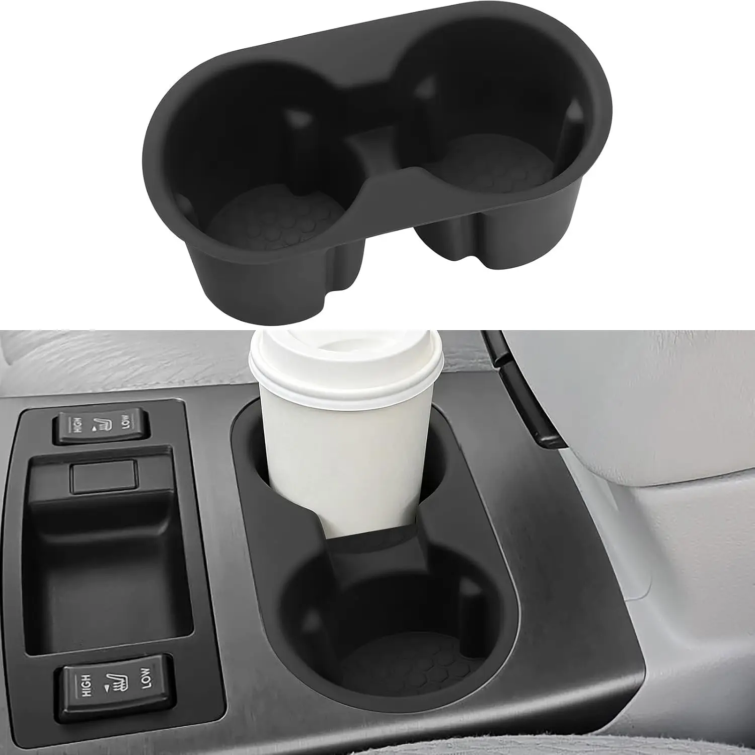 Insert Compatible with Subaru Outback 2010-2014 Accessories Silicone Material Center Console Cup Holder Protector Organizer