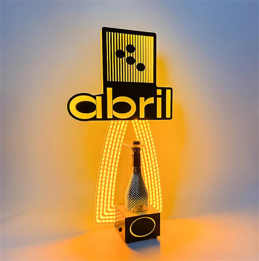 LED Bottle Service Sign Acrylic Display Wine Rack VIP Service Tray LED Bottle Presenter Bottle Glorifier For Nightclub Decor