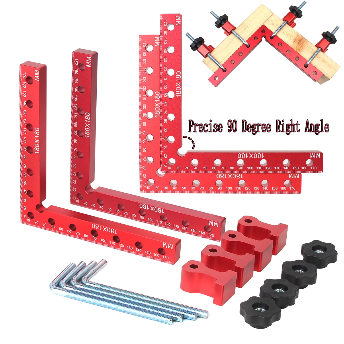 

Woodworking Corner Clamps Right Angle Ruler 90 Degree L-shaped Auxiliary Square Aluminium Positioning Plates Fixing Carpentry