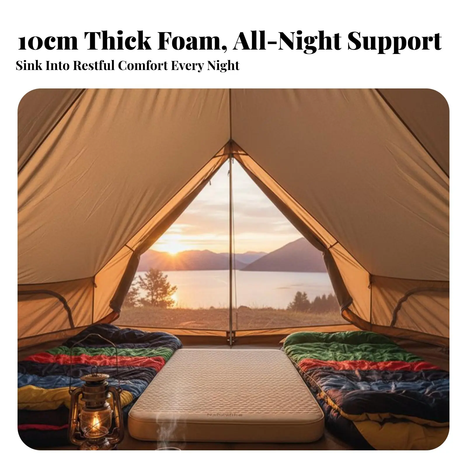 

Надувной спальный коврик, матрас из губчатого материала толщиной 10 см, со встроенным насосом, для дома, кемпинга, активного отдыха, коврик для палатки, приятный для кожи, простой в использовании