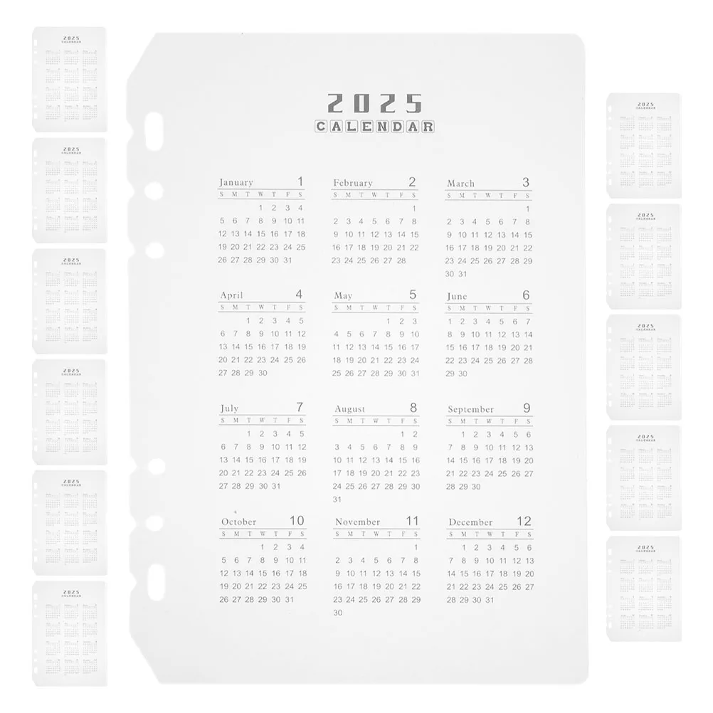 

12pcs Calendar Dividers Frosted Detachable 6 Hole Punched Notepad Separator For Daily Planner Refill A5 2025 Loose Leaf Binder