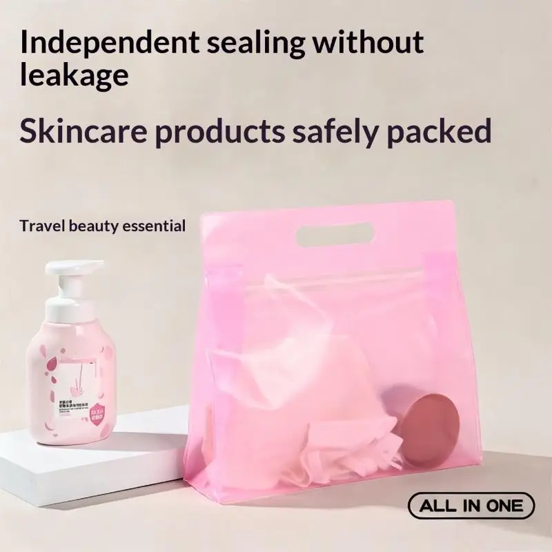 Clear PVC Wet Waterproof Organizer Bag Swimming Bag Zipper Design Toiletry Makeup Bag For Wet Dry Separation Beach Storage