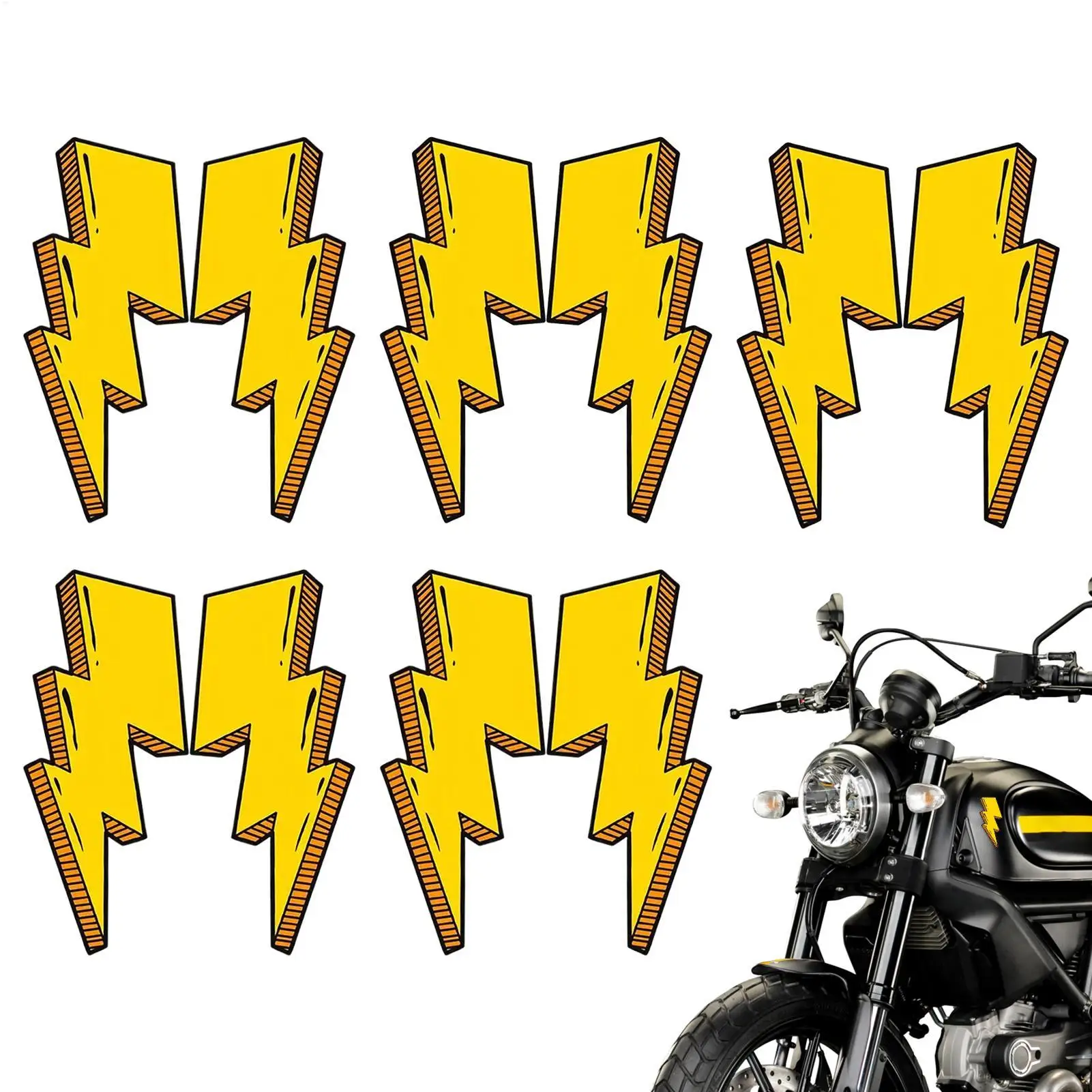 

Motorcycle Stickers 5-Piece Waterproof Bike Frame Cool Stickers Weather-Resistant Motorcycle Decals helmet stickers decoration