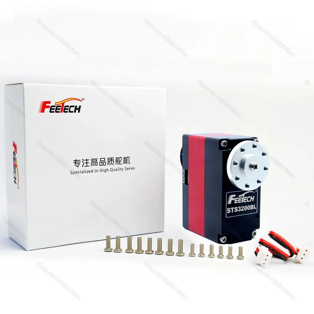 Feetech Hochdrehmoment 200KG Bürstenloser Servomotor 12V Zweiachsiger Stahlgetriebe Smart TTL Serieller Servo 360 ° Encoder für Robotik – Detail 1